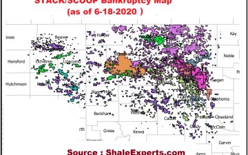 Updated Map : STACK/SCOOP Operators Who Filed Bankruptcy Protection